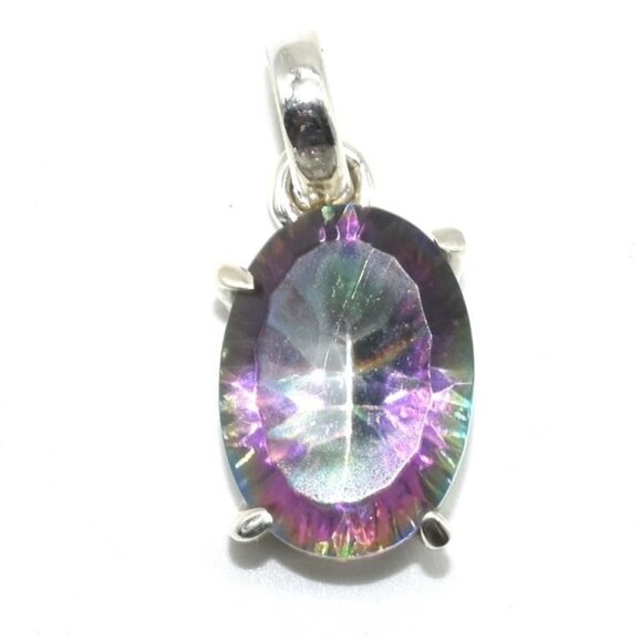 Sterling Silver Mystic Quartz Hand Made Pendant - Picture 1 of 3